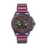 Versace Icon Active Chronograph Black Dial Purple Rubber Strap Watch For Men - VEZ701423 Buy Now By Versace