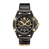 Versace Icon Active Chronograph Black Dial Black Steel Strap Watch for Men - VEZ700421 Buy Now By Versace