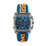Versace Iconic Dominus Chronograph Blue Dial Blue Rubber Strap Watch For Men - VE6H00323 Buy Now By Versace