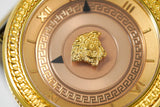 Versace V Metal Icon Gold Dial Brown Strap Watch for Women - VLC130016 Buy Now By Versace