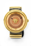 Versace V Metal Icon Gold Dial Brown Strap Watch for Women - VLC130016 Buy Now By Versace