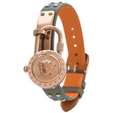 Versace Medusa Lock Icon Quartz Beige Dial Green Leather Strap Watch for Women - VEDW00519 Buy Now By Versace