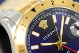 Versace Hellenyium GMT Blue Dial Two Tone Steel Strap Watch for Men - V11060017 Buy Now By Versace