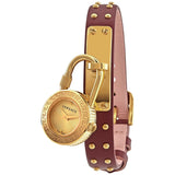 Versace Medusa Lock Icon Gold Dial Red Leather Strap Watch for Women - VEDW00319 Buy Now By Versace