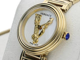 Versace Mini Virtus Quartz White Dial Gold Steel Strap Watch For Men - VET300221 Buy Now By Versace