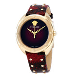 Versace Shadov Quartz Red Dial Red Leather Strap Watch for Women - VEBM00918 Buy Now By Versace