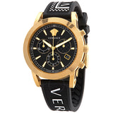 Versace Sports Tech Chronograph Black Dial Black Rubber Strap Watch for Men - VELT00119 Buy Now By Versace