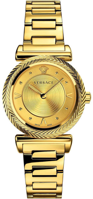 Versace V-Motif Gold Dial Gold Steel Strap Watch for Women - VERE00618 Buy Now By Versace