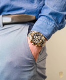 Versace V-Ray Chronograph Black Dial Two Tone Steel Strap Watch For Men - VE2I00421 Buy Now By Versace