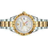 Versace Hellenyium GMT Silver Dial Two Tone Steel Strap Watch for Men - V11030015 Buy Now By Versace