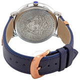 Versace V Circle Quartz Blue Dial Blue Leather Strap Watch For Women - VBP09017 Buy Now By Versace
