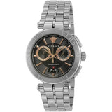 Versace Aion Chronograph Black Dial Silver Steel Strap Watch For Men - VE1D01019 Buy Now By Versace