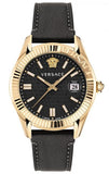 Versace Greca Time Quartz Black Dial Brown Leather Strap Watch For Men - VE3K00222 Buy Now By Versace