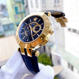 Versace V-Race Multifunction Quartz Blue Dial Blue Leather Strap Watch For Men - VEBV00219 Buy Now By Versace