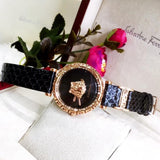 Versace Palazzo Empire Greca Black Dial Black Leather Strap Watch for Women - VEDV00719 Buy Now By Versace