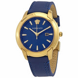 Versace V-Urban Quartz Blue Dial Blue Leather Strap Watch for Men - VELQ00319 Buy Now By Versace