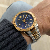 Versace Hellenyium GMT Blue Dial Two Tone Steel Strap Watch for Men - V11060017 Buy Now By Versace