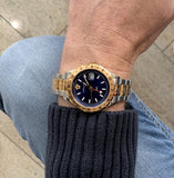 Versace Hellenyium GMT Blue Dial Two Tone Steel Strap Watch for Men - V11060017 Buy Now By Versace