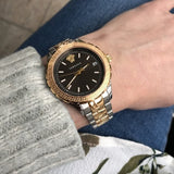 Versace Hellenyium Brown Dial Two Tone Steel Strap Watch for Women - V12040015 Buy Now By Versace