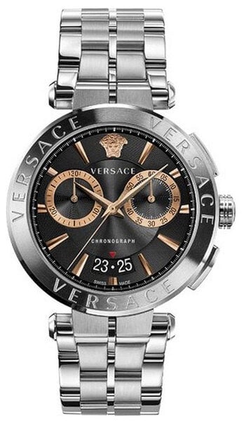 Versace Aion Chronograph Black Dial Silver Steel Strap Watch For Men - VE1D01019 Buy Now By Versace