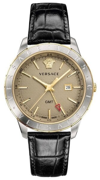 Versace Univers Beige Dial Black Leather Strap Watch for Men - VEBK00218 Buy Now By Versace