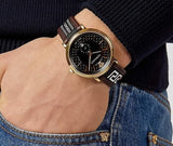 Versace V-Circle Quartz Black Dial Brown Leather Strap Watch for Men - VEBQ01619 Buy Now By Versace