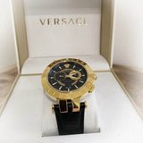 Versace V-Race Quartz Black Dial Black Leather Strap Watch For Men - VEBV00119 Buy Now By Versace