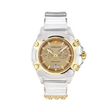 Versace Icon Active Chronograph Gold Dial White Silicone Strap Watch for Men - VEZ700121 Buy Now By Versace