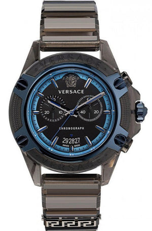 Versace icon Active Chronograph Black Dial Black Silicone Strap Watch For Men - VEZ700622 Buy Now By Versace