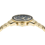 Versace Greca Dome Chronograph Black Dial Gold Steel Strap Watch for Men - VE6K00523 Buy Now By Versace