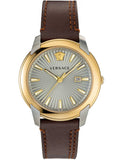 Versace V-Urban Quartz Grey Dial Brown Leather Strap Watch for Men - VELQ00219 Buy Now By Versace