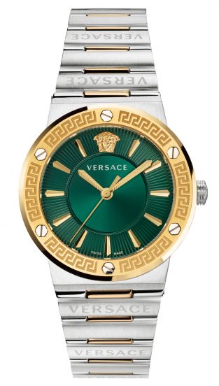 Versace Greca Green Dial Silver Steel Strap Watch for Women - VEVH00720 Buy Now By Versace