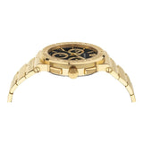 Versace Greca Chronograph Black Dial Gold Steel Strap Watch For Men - VEZ900421 Buy Now By Versace