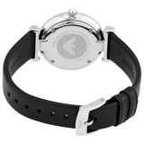 Emporio Armani Gianni T Bar Mother of Pearl Dial Black Leather Strap Watch For Women - AR90002 Buy Now By Emporio Armani