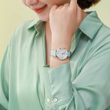 Emporio Armani Gianni T Bar Analog Crystals Silver Dial Blue Leather Strap Watch For Women - AR11443 Buy Now By Emporio Armani