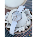 Calvin Klein Accent Silver Dial White Leather Strap Watch for Women - K2Y231K6 Buy Now By Calvin Klein