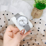 Calvin Klein Minimal White Dial Silver Mesh Bracelet Watch for Women - K3M5215X Buy Now By Calvin Klein