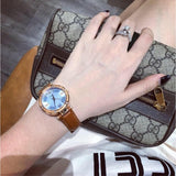 Guess Park Avenue Blue Dial Brown Leather Strap Watch for Women - W0838L2 Buy Now By Guess