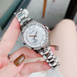 Bulova Crystal Silver Dial Silver Steel Strap Watch for Women - 96L226 Buy Now By Bulova