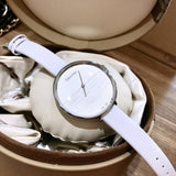 Calvin Klein Rise White Grey Dial White Leather Strap Watch for Women - K7A231L6 Buy Now By Calvin Klein