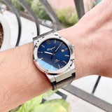 Salvatore Ferragamo F-80 Classic Blue Dial Blue Leather Strap Watch for Men - SFDT00719 Buy Now By Salvatore Ferragamo