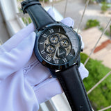 Fossil Grant Automatic Black Dial Black Leather Strap Watch for Men - ME3028 Buy Now By Fossil