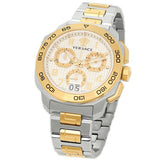 Versace Dylos Chronograph Silver Dial Two Tone Steel Strap Watch for Men - VQC030015 Buy Now By Versace