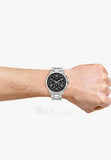 Guess Horizon Chronograph Quartz Black Dial Silver Steel Strap Watch For Men - W0379G1 Buy Now By Guess