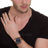 Guess Persuit Chronograph Blue Dial Brown Leather Strap Watch for Men - W0500G1 Buy Now By Guess