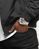 Guess Zeus Multifunction Diamonds Silver Dial Silver Steel Strap Watch for Men - GW0209G1 Buy Now By Guess