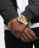 Guess Zeus Diamonds Gold Dial Gold Steel Strap Watch for Men - GW0209G2 Buy Now By Guess