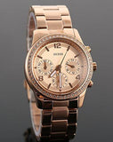 Guess Mini Spectrum Quartz Rose Gold Dial Rose Gold Steel Strap Watch For Women - W0122L3 Buy Now By Guess