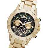 Marc Jacobs Rock Chronograph Black Dial Gold Steel Strap Watch for Women - MBM3253 Buy Now By Marc Jacobs