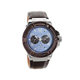 Guess Rigor Analogue Quartz Blue Dial Brown Leather Strap Watch For Men - W0040G10 Buy Now By Guess
